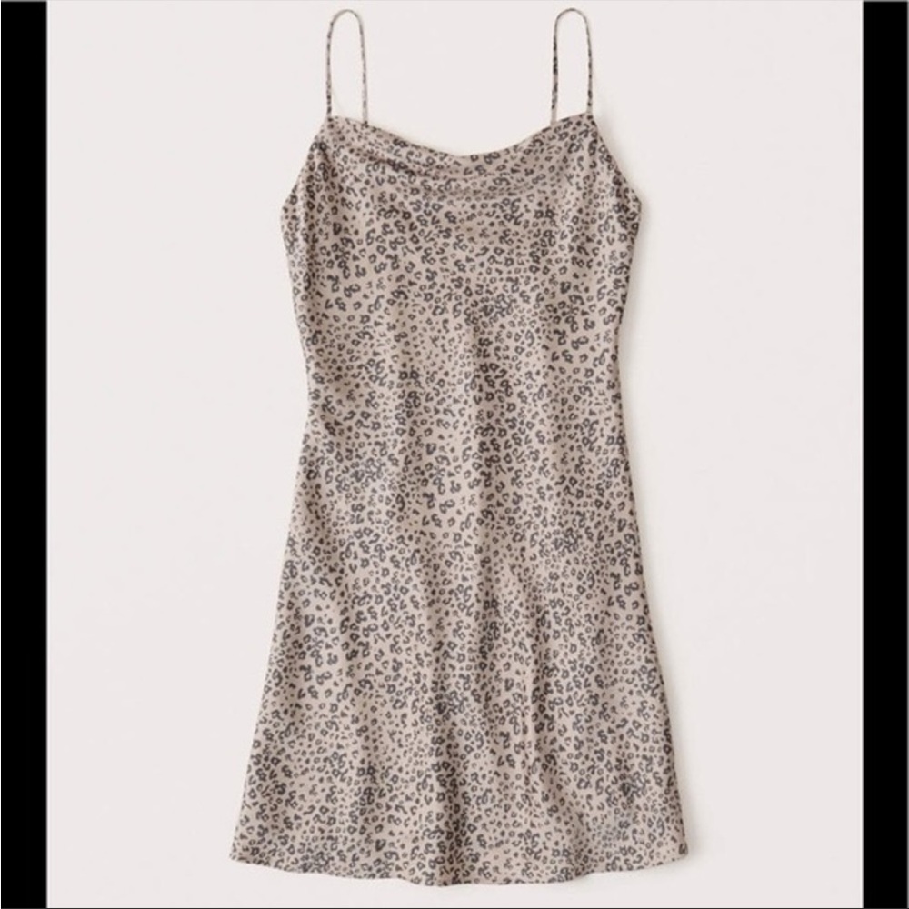 Abercrombie & Fitch Leopard Satin Slip Mini Dress small